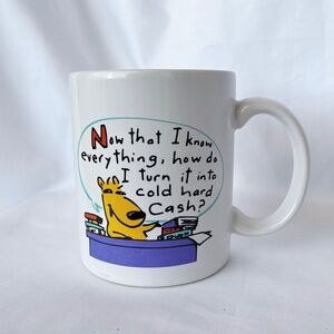 Vintage 90s Hallmark Shoebox Mug Dog Office Quote Funny